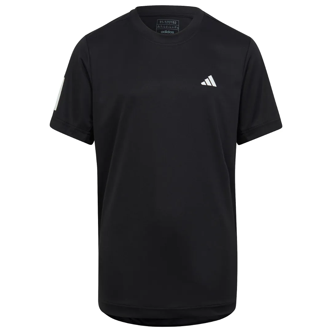 Adidas Club Tennis 3-Stripes Junior T-Shirt - Black