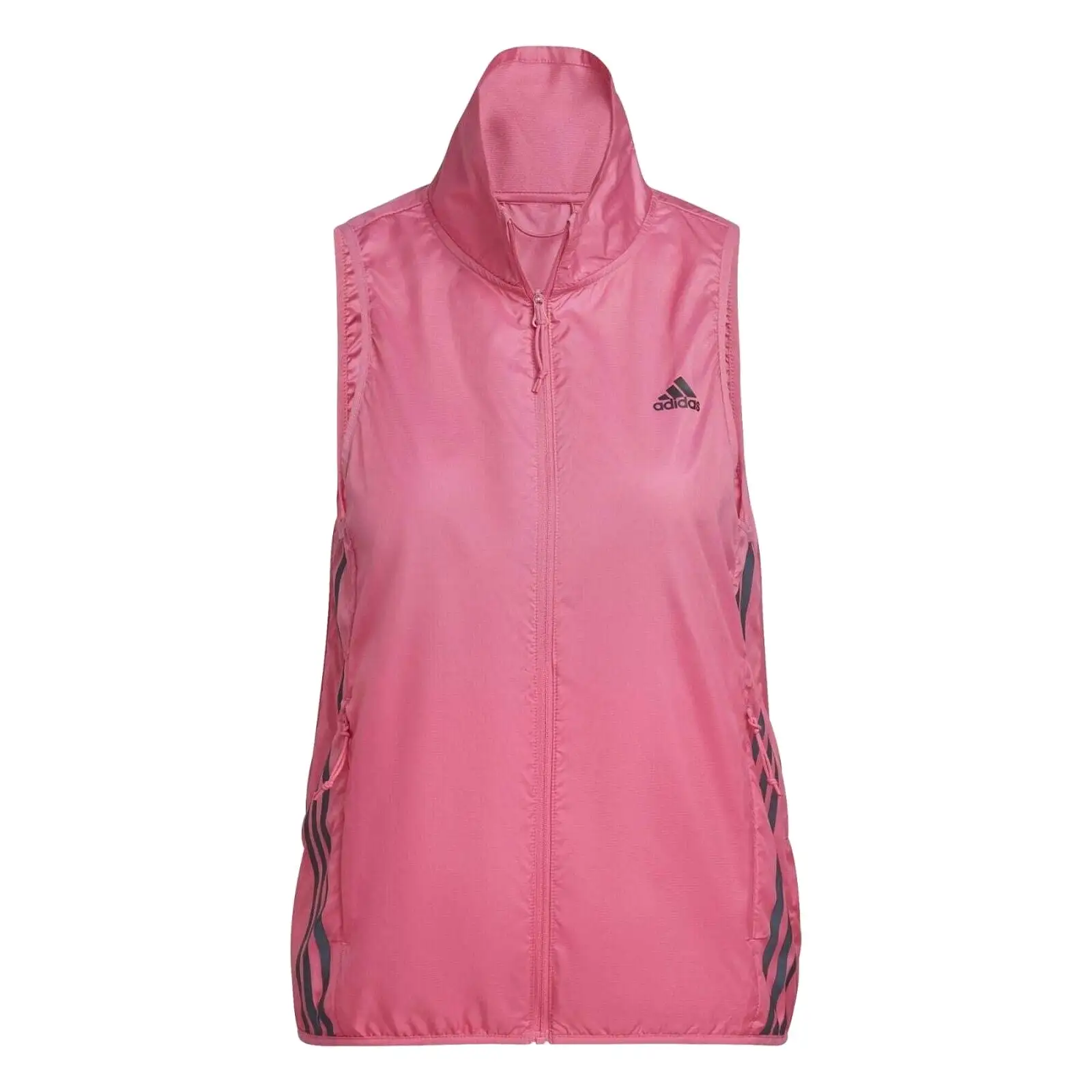 adidas Run Icons 3-Stipes Womens Running Gilet Lightweight Wind Resistant Jacket