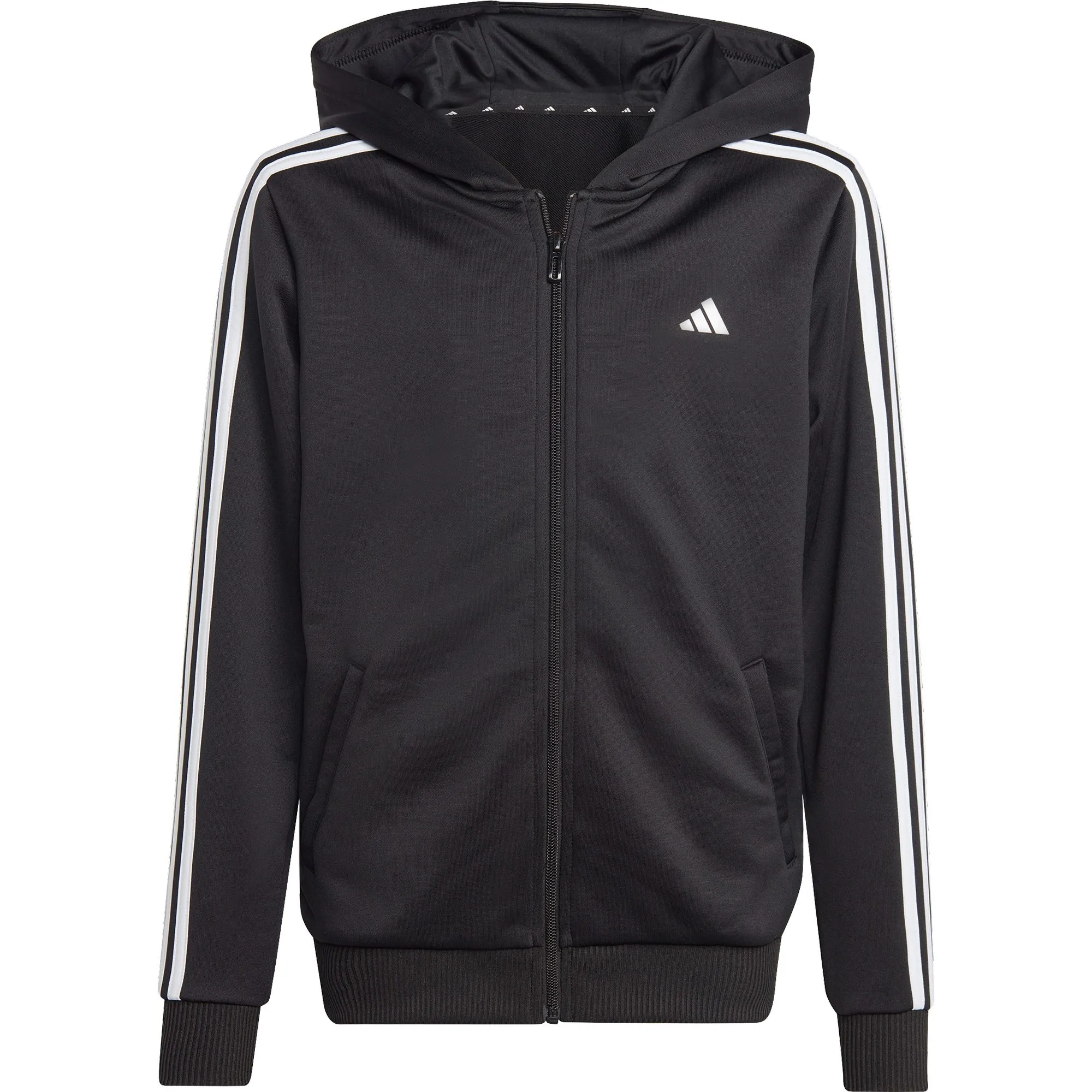 adidas - Train Essentials Aeroready 3-Stripes Hooded Jacket Boys black