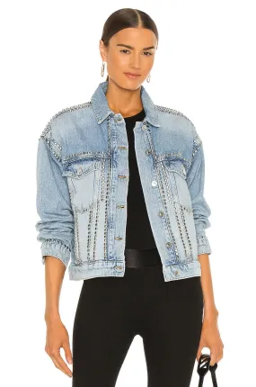 allsaints Pearl Studded Denim Jacket