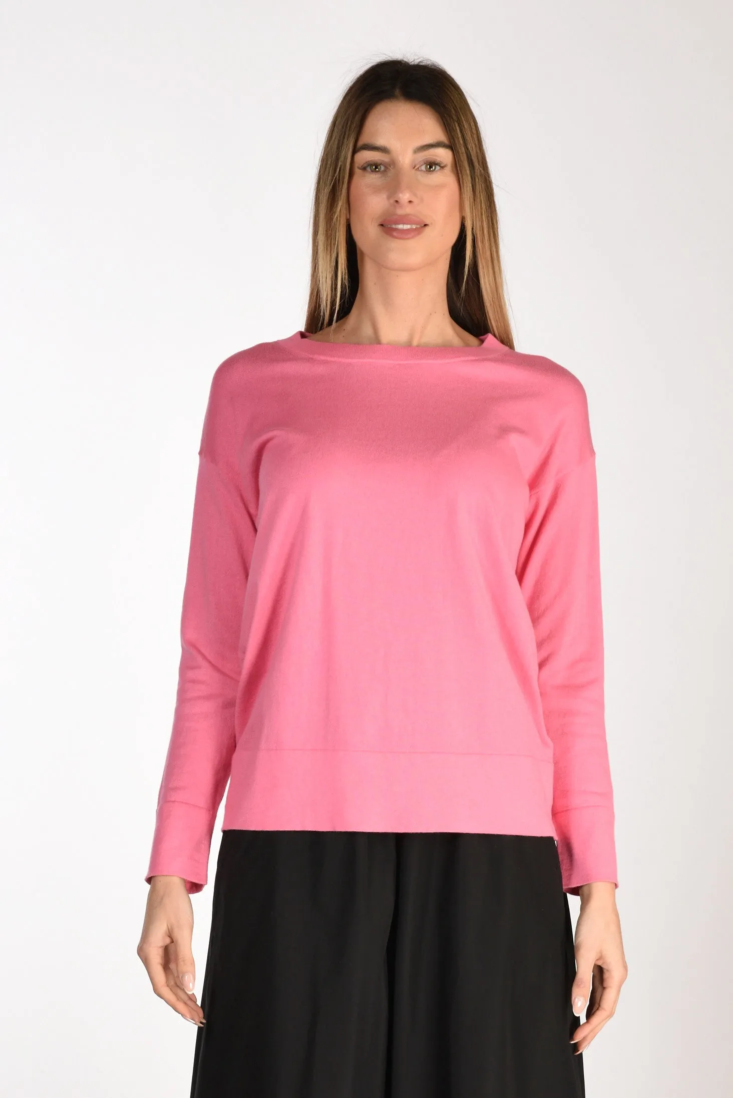 Allude Maglia Girocollo Rosa Donna