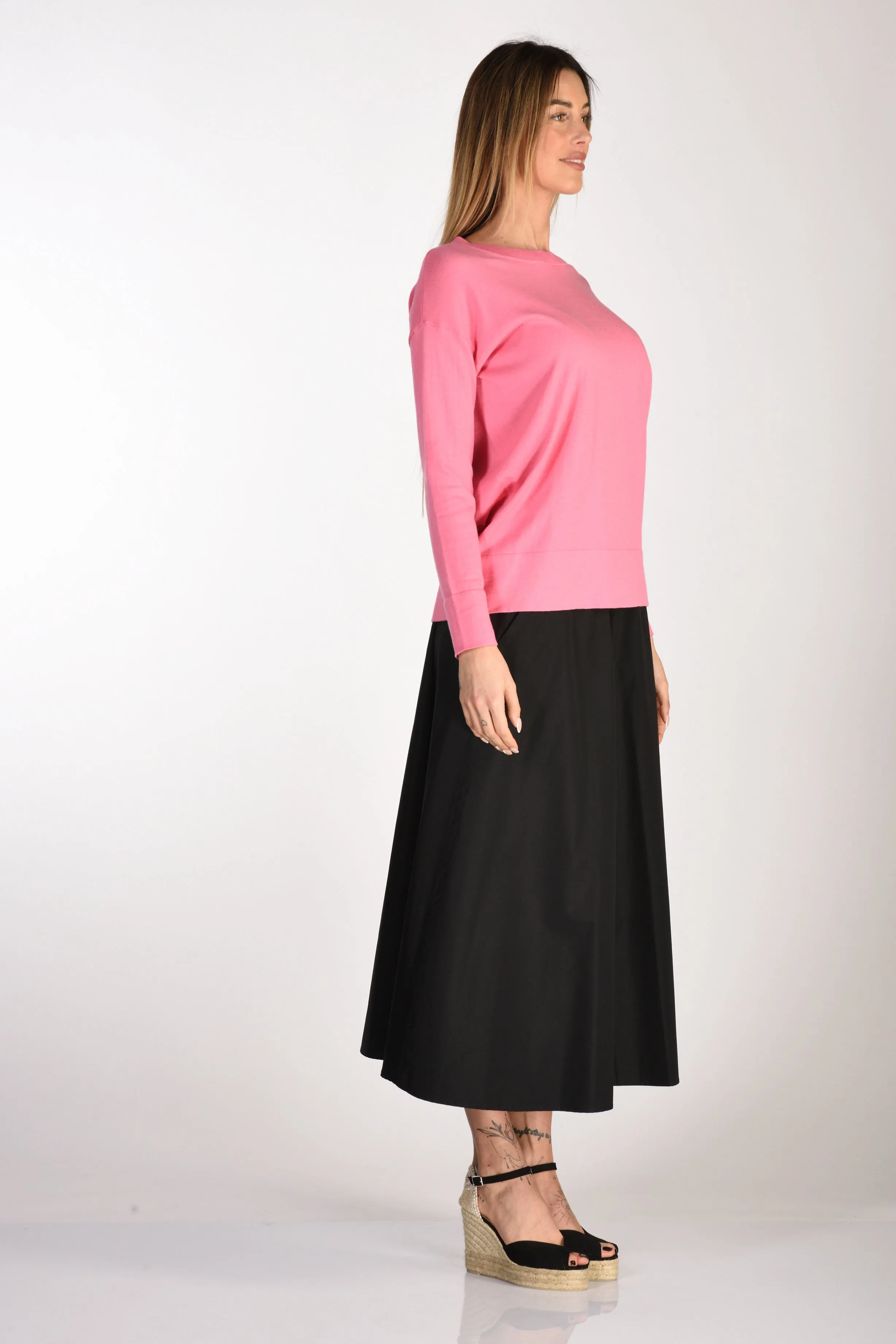 Allude Maglia Girocollo Rosa Donna