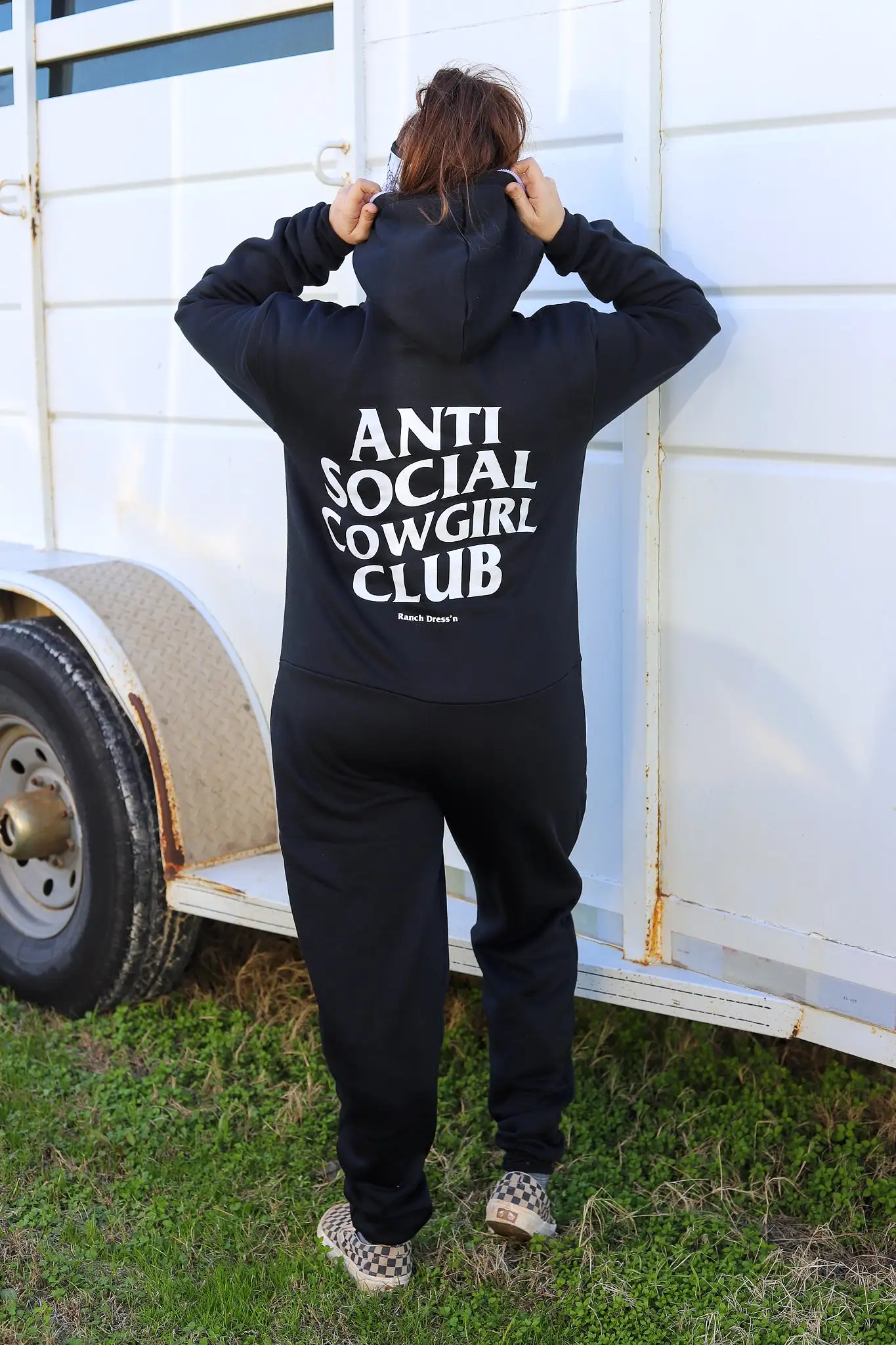 ANTI SOCIAL COWGIRL CLUB ONESIE - BLACK