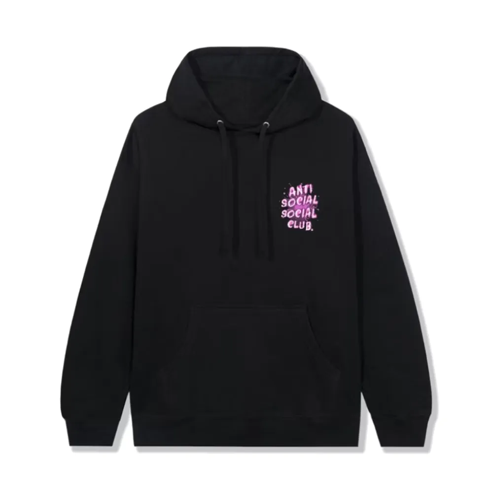 Anti Social Social Club Pink Splash Black Hoodie