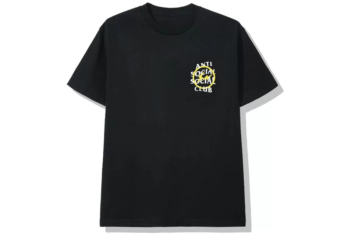 ANTI SOCIAL SOCIAL CLUB X FRAGMENT YELLOW BOLT TEE BLACK