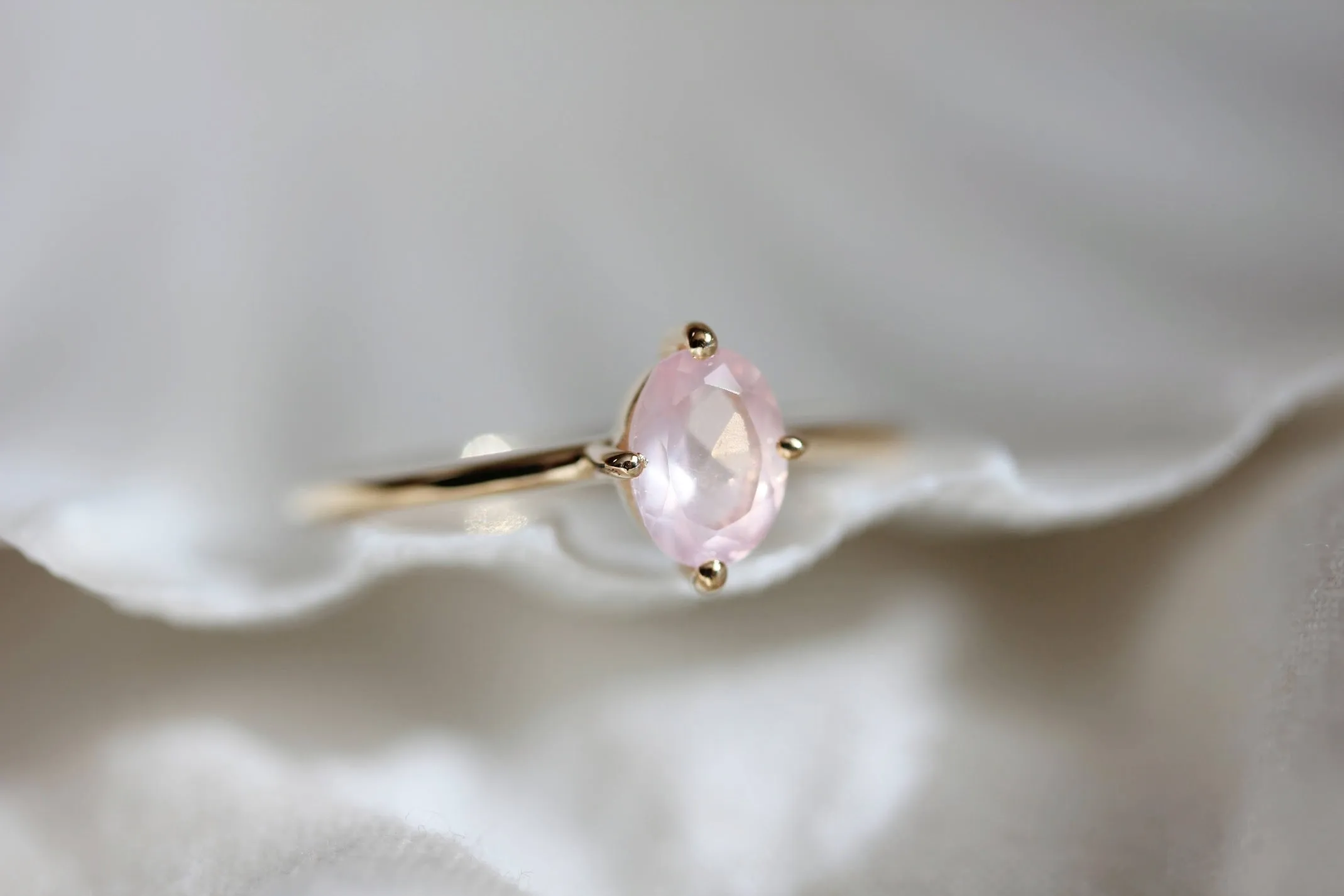 Ava Ring in Rose Quartz