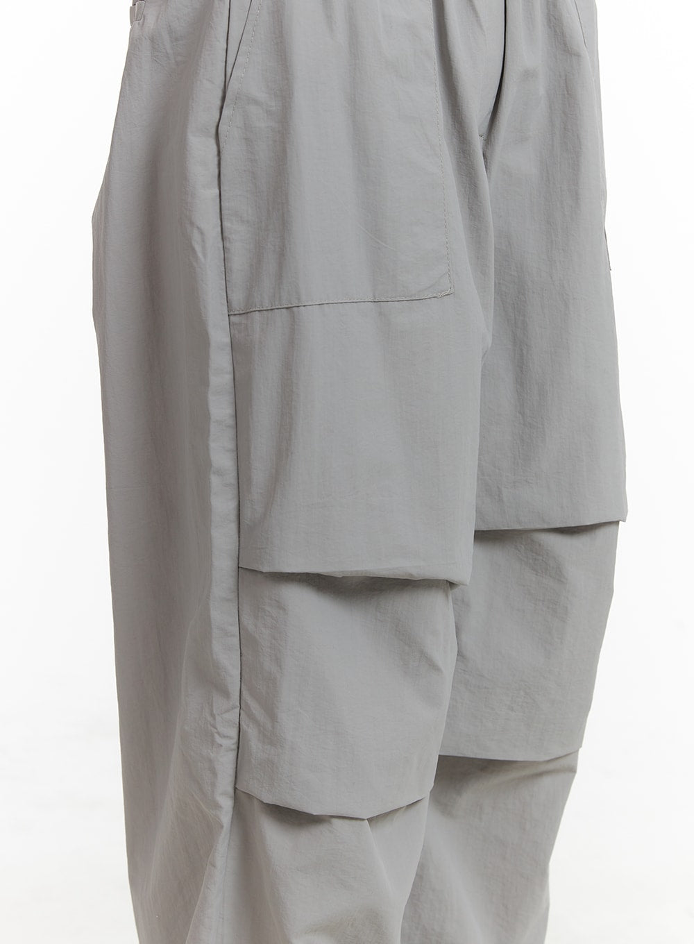 Banding Waist Nylon Wide Trousers OM426