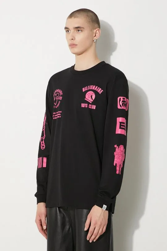 Billionaire Boys Club cotton longsleeve top Multi Graphic Longsleeve black color with a print B24251