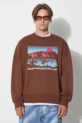 Billionaire Boys Club cotton sweatshirt MOUNTAINSCAPE CREWNECK men's brown color B23337