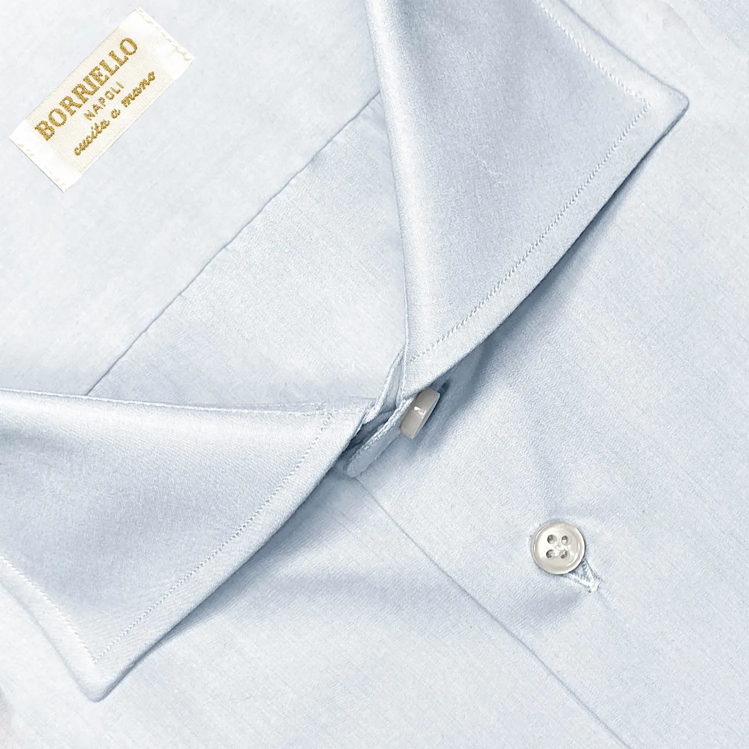 Borriello Light Blue Shirt Popeline Cotton