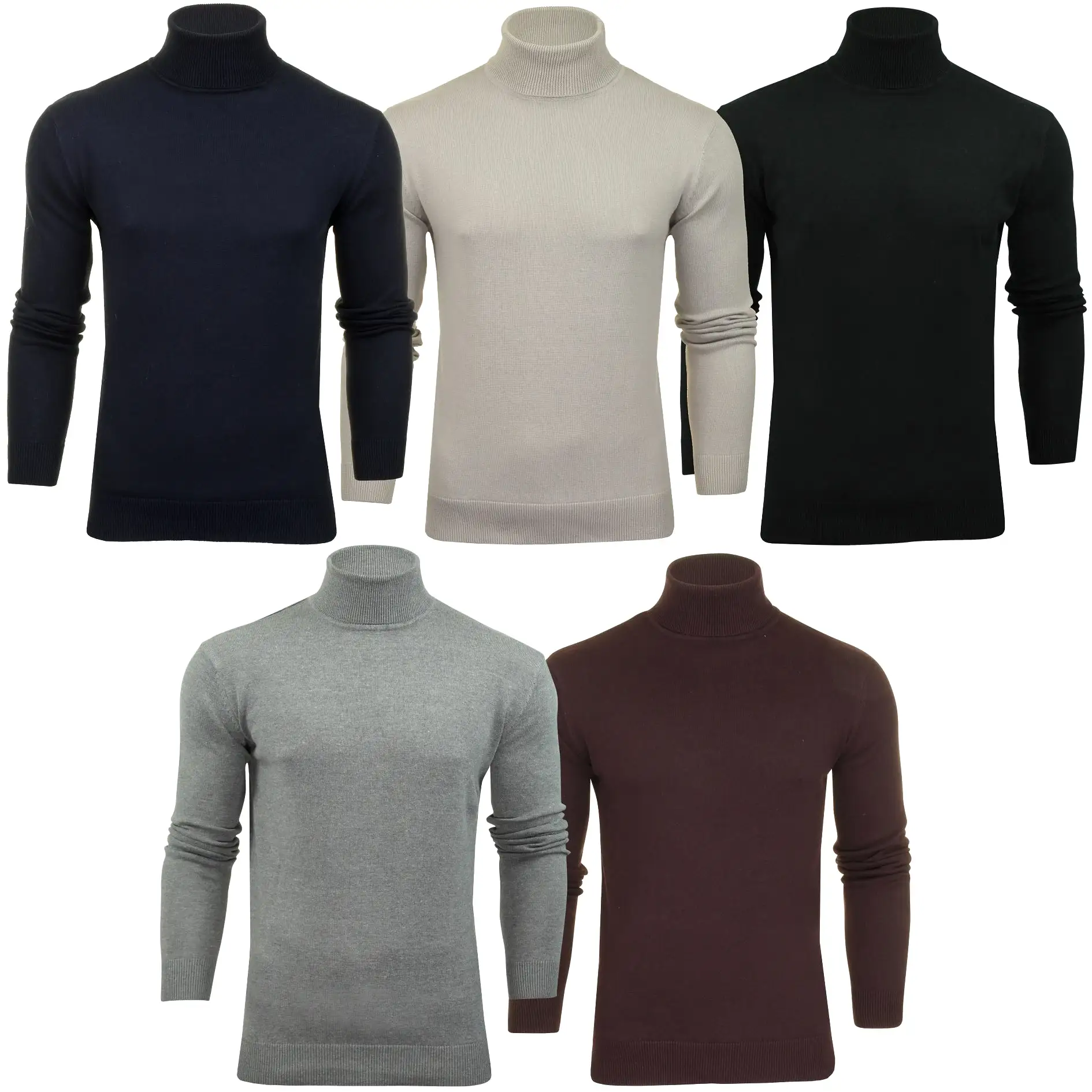 Brave Soul Mens Polo Roll Neck Jumper Hume