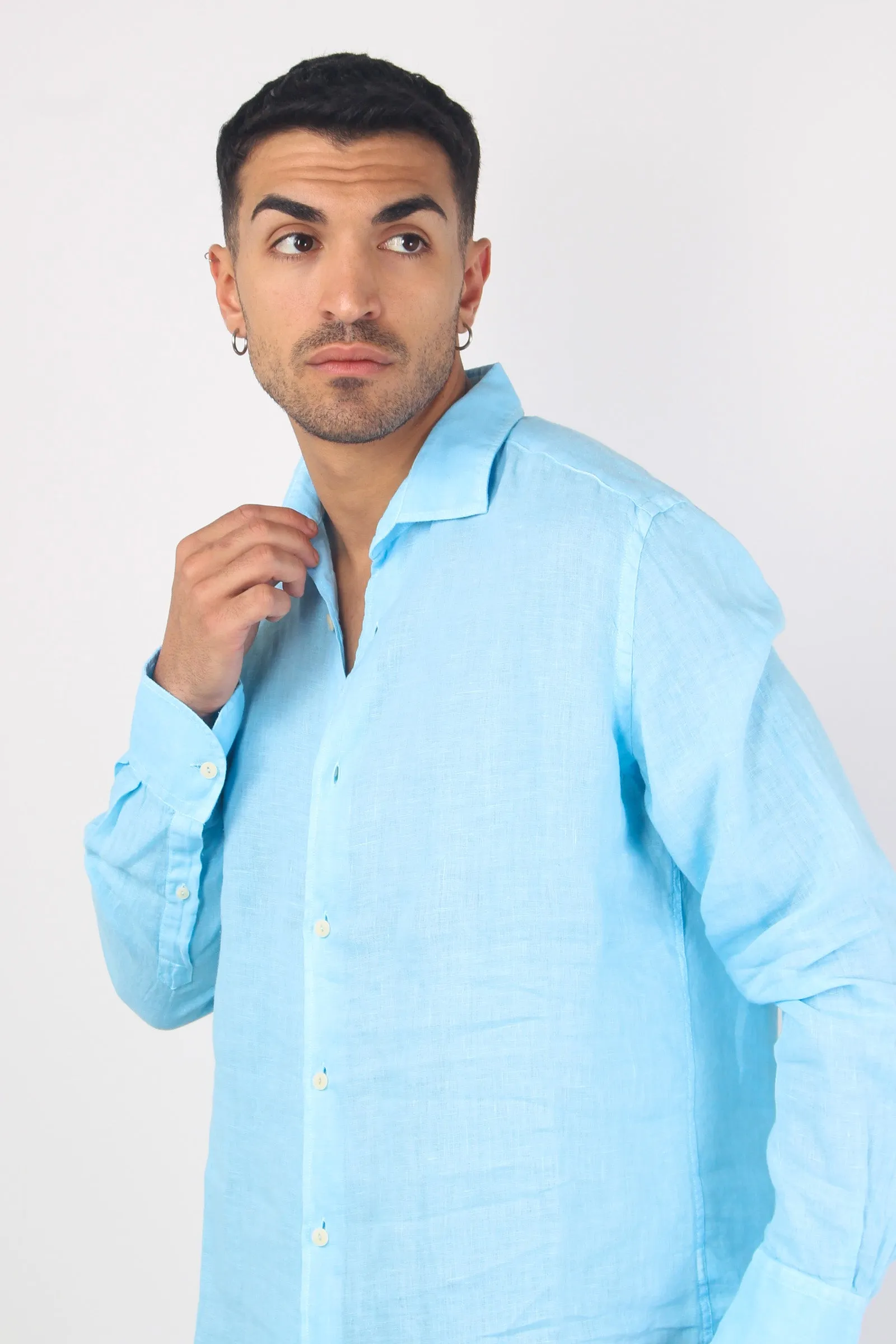 Camicia Lino  Light Blue