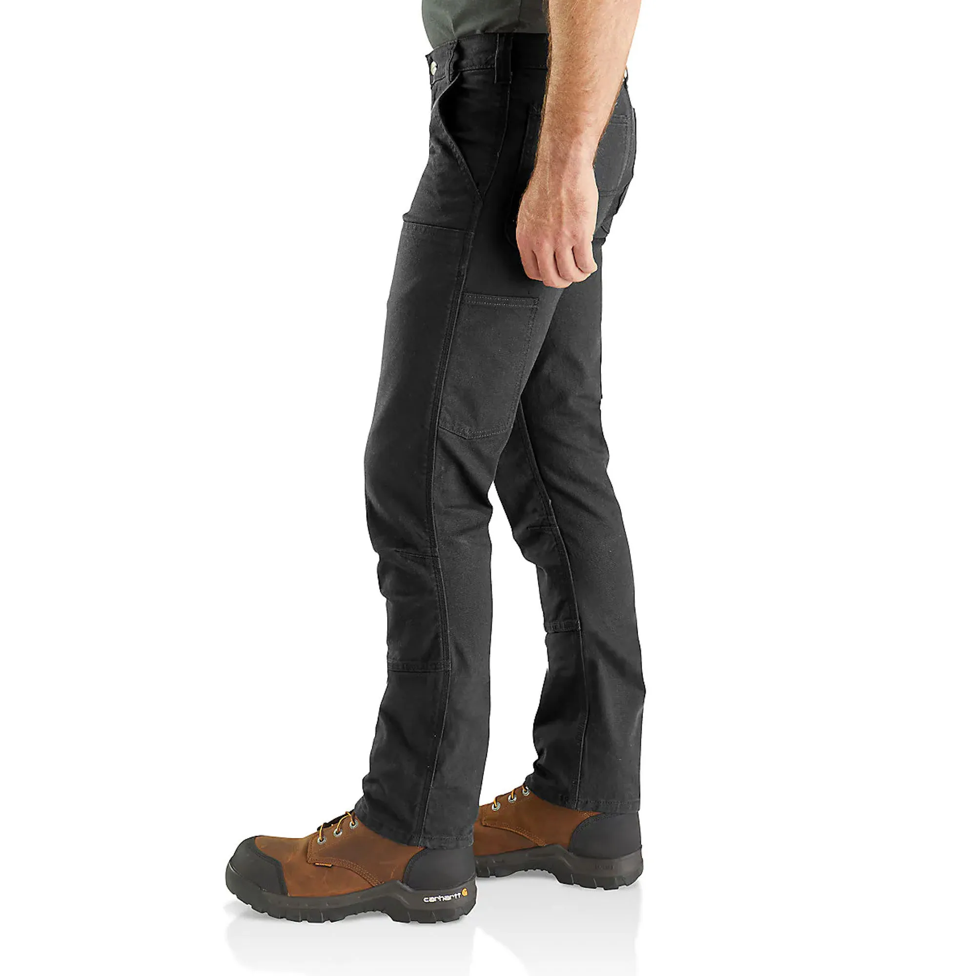 Carhartt Straight Fit Stretch Duck Double Front Work Trousers Black