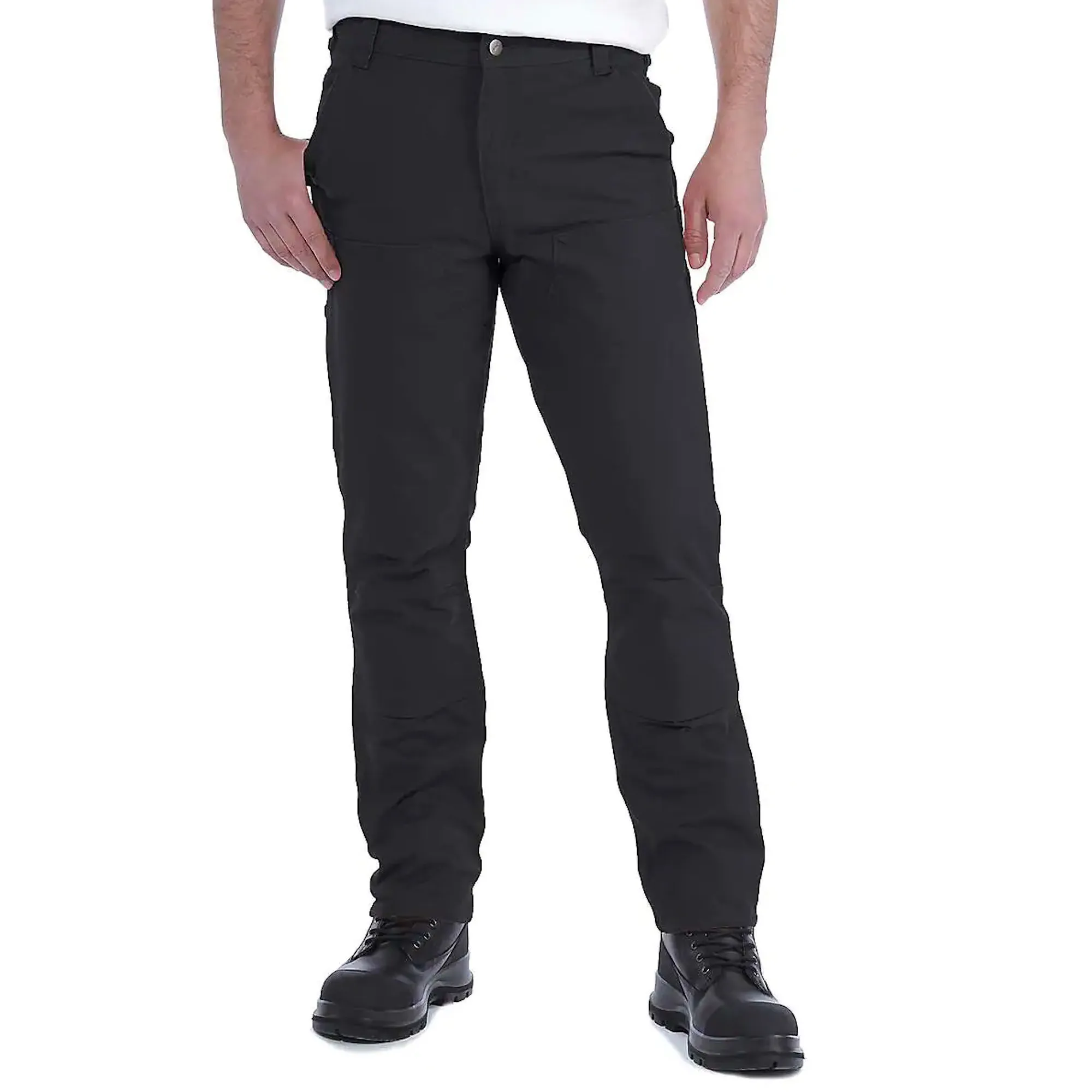 Carhartt Straight Fit Stretch Duck Double Front Work Trousers Black