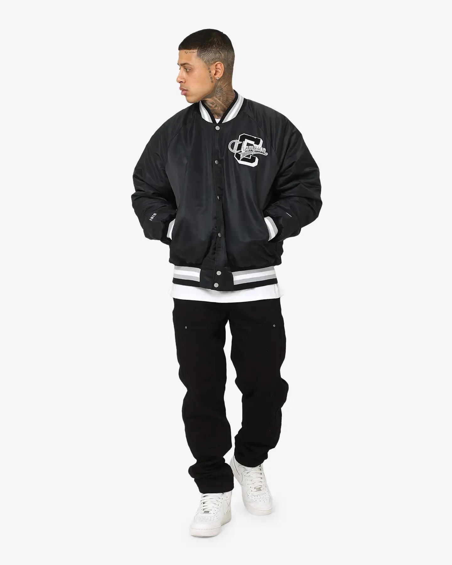 Champion LFS Letterman Jacket Black