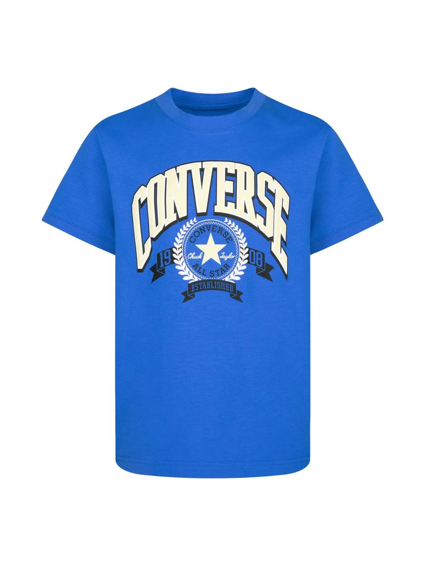 Converse Junior Boys Retro Club Short Sleeve T-shirt - Blue