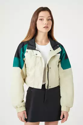 Cropped Colorblock Jacket