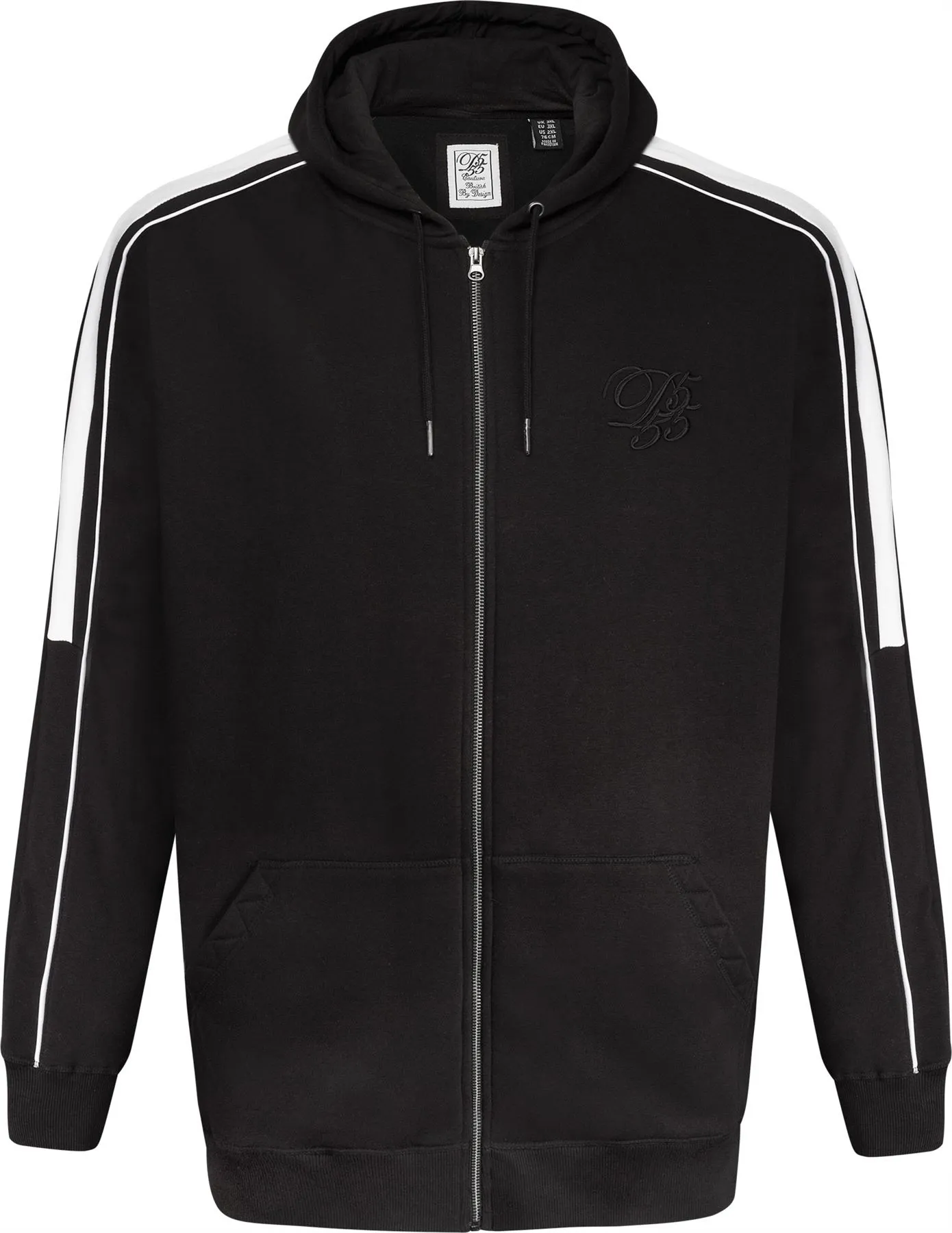 D555 Southwick Couture Zip Through Hoodie - Black