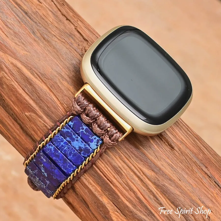 Dark Blue Jasper Fitbit Watch Band