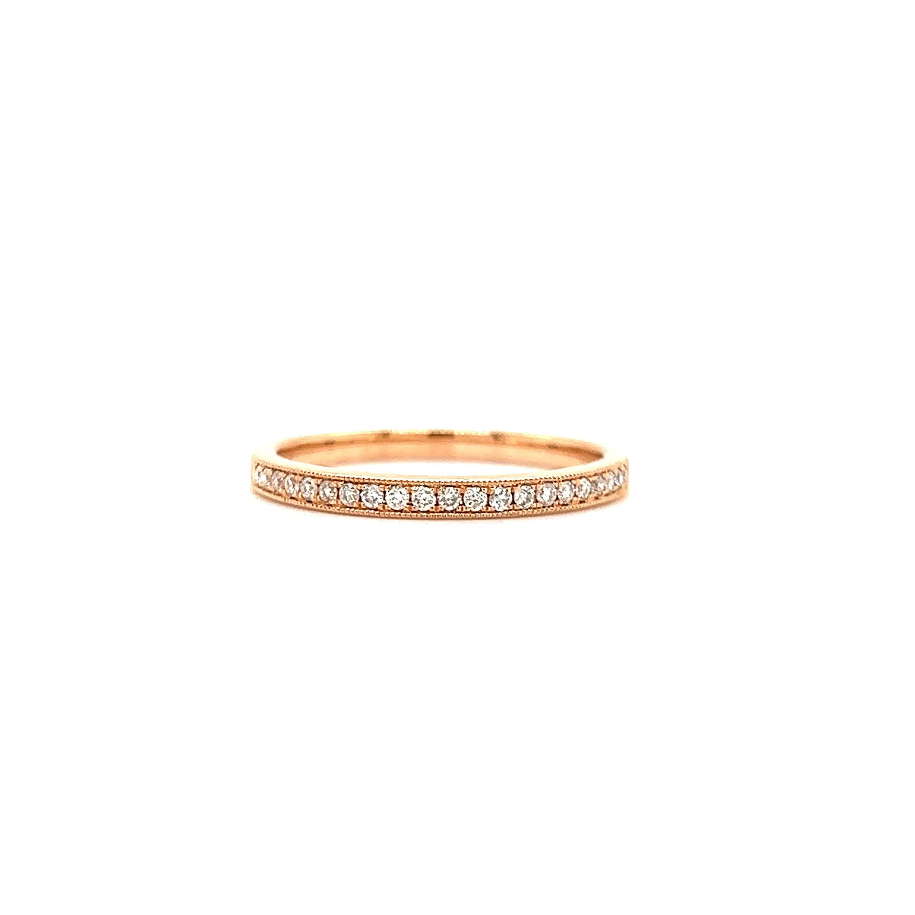 Diamond Ring with Twenty-One Diamonds in 14K Rose Gold