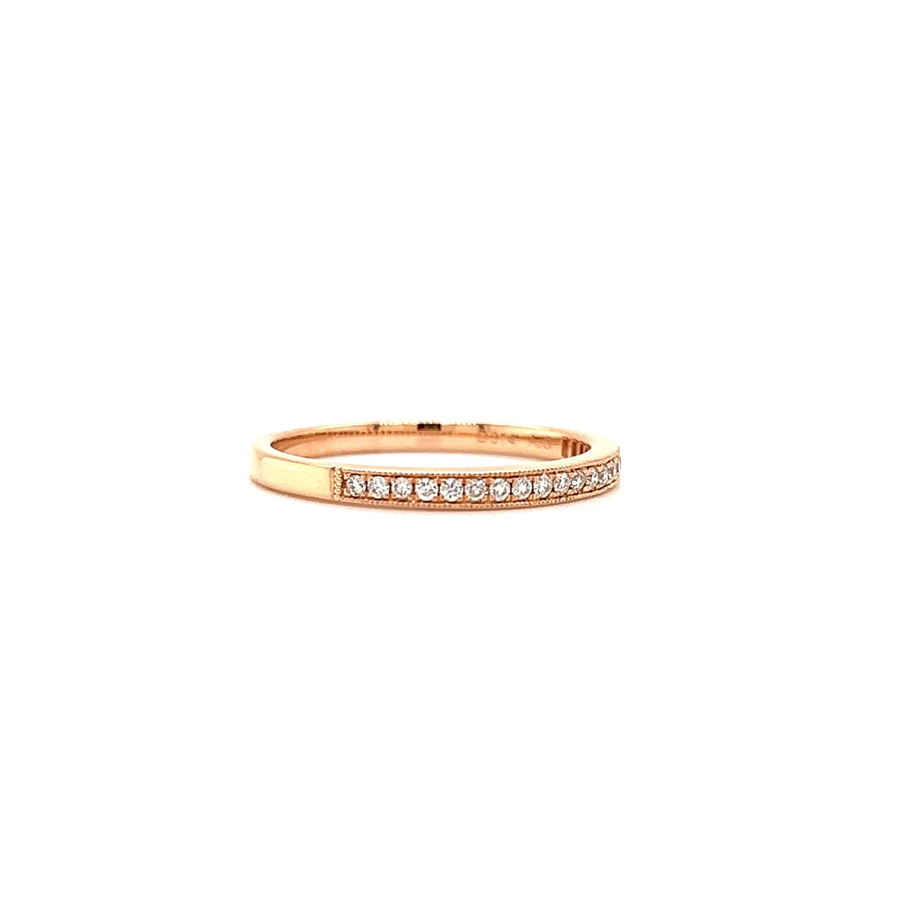 Diamond Ring with Twenty-One Diamonds in 14K Rose Gold