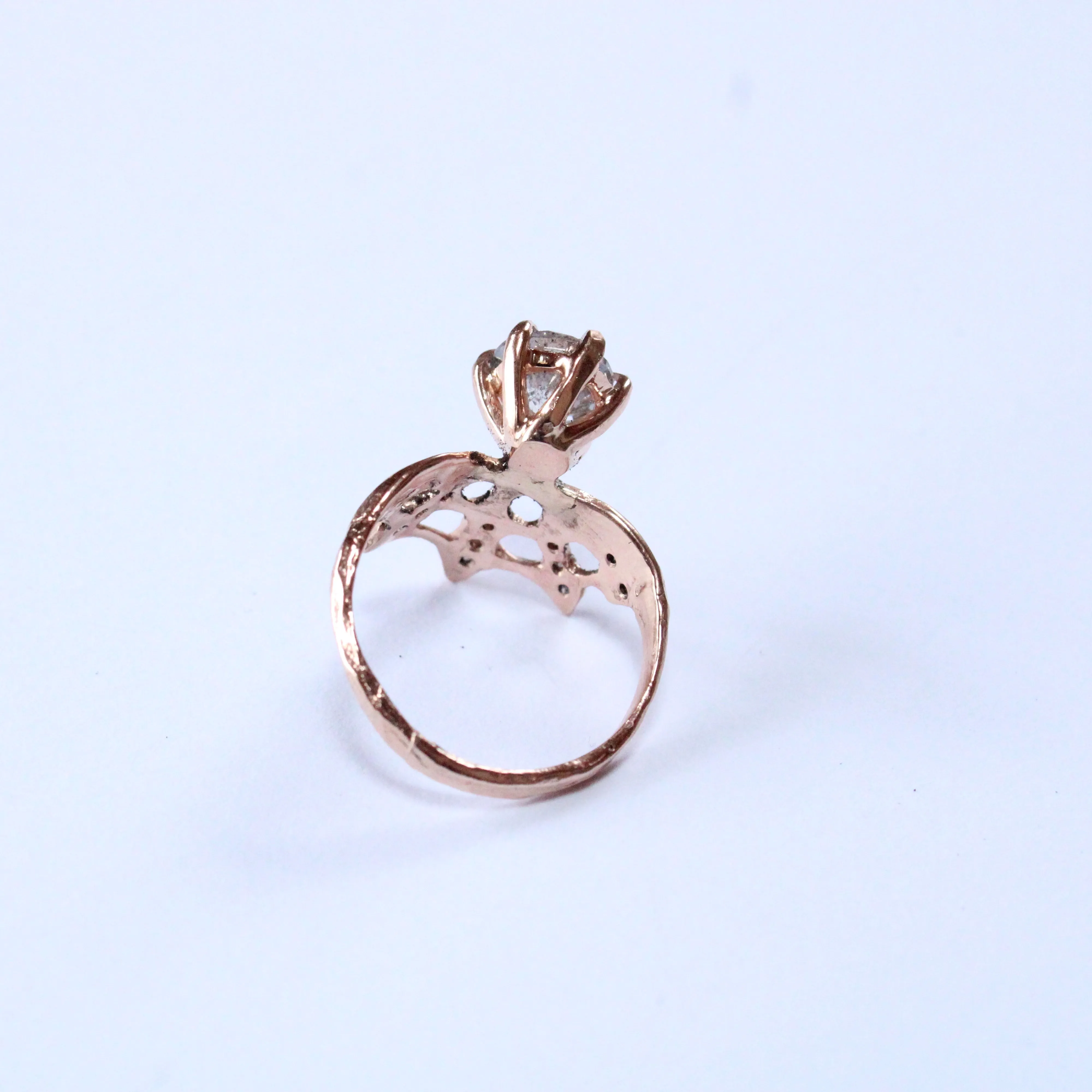 Diamond Web Ring In Rose Gold