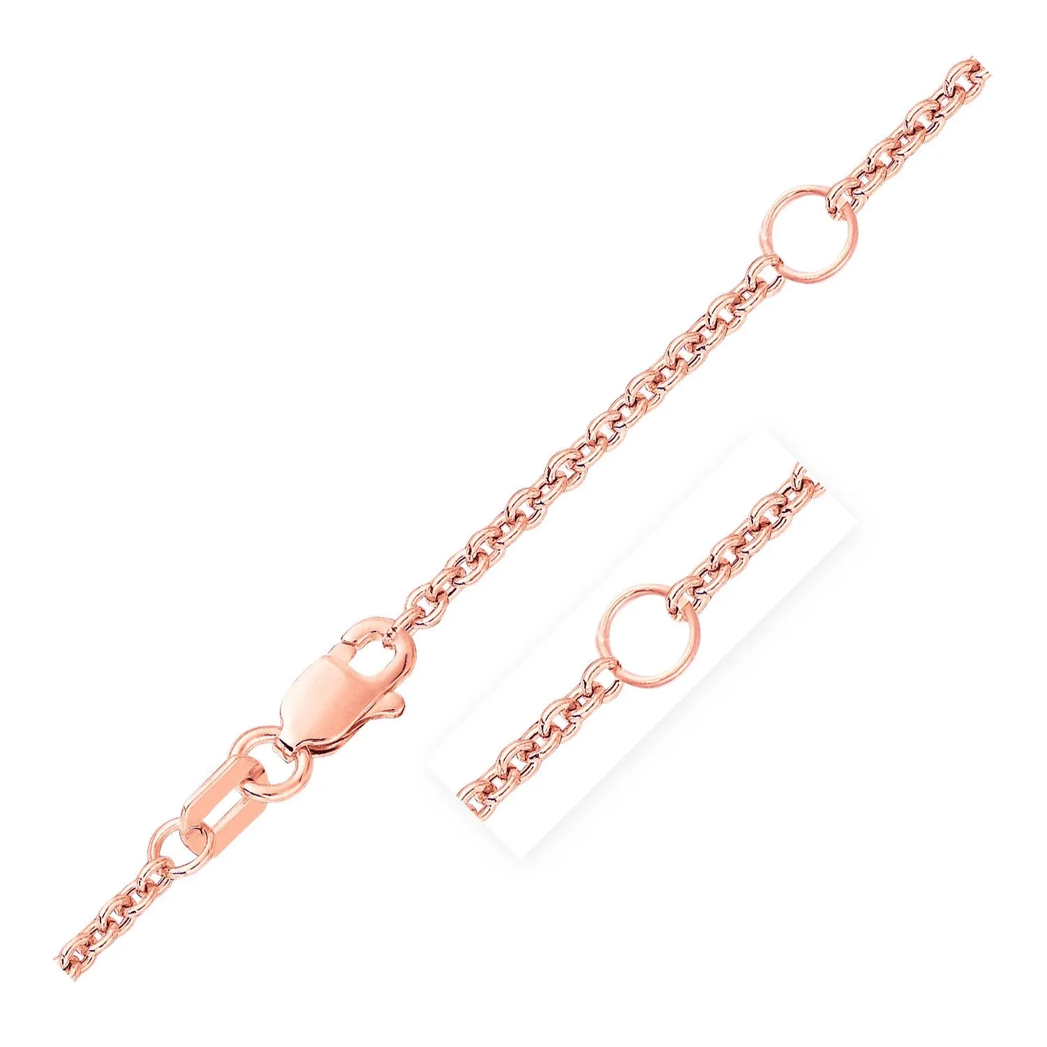 Double Extendable Cable Chain in 14k Rose Gold (1.9mm)-rx63804-18