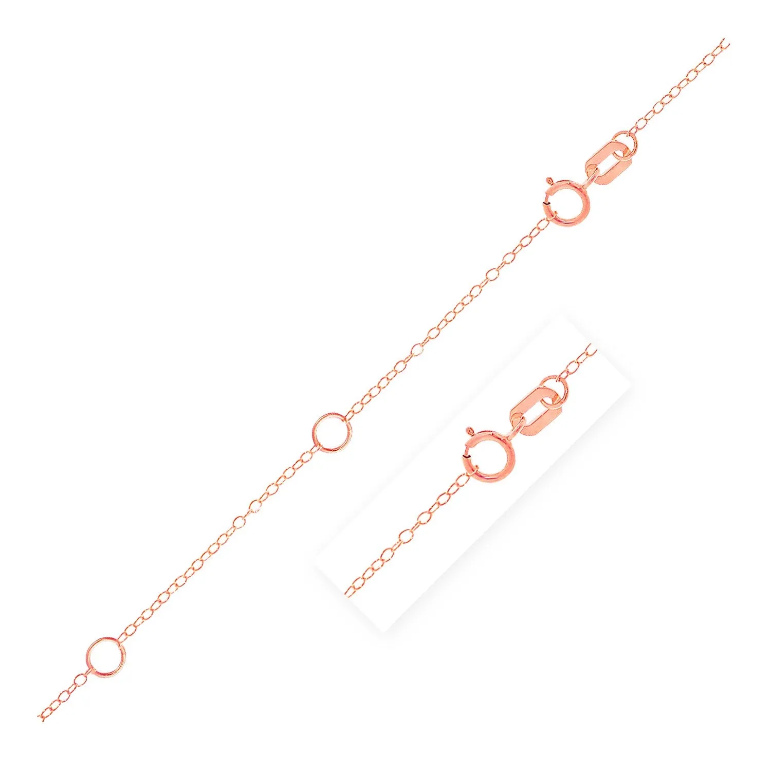 Double Extendable Piatto Chain in 14k Rose Gold (1.2mm)-rx73920-18