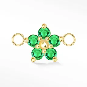 Flower in Emerald 14K Rose Gold Connectors