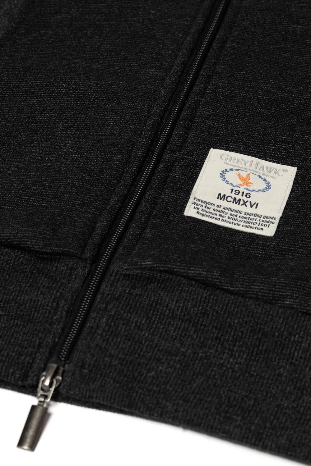 Grey Hawk Tall Fleece Lined Zipped Hoody - Charcoal