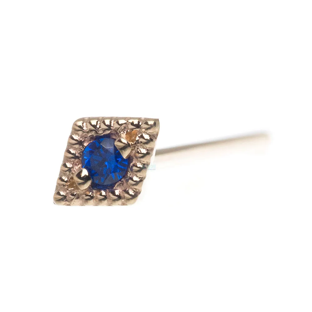 Harlequin Nostril Screw in Gold with Dark Blue CZ