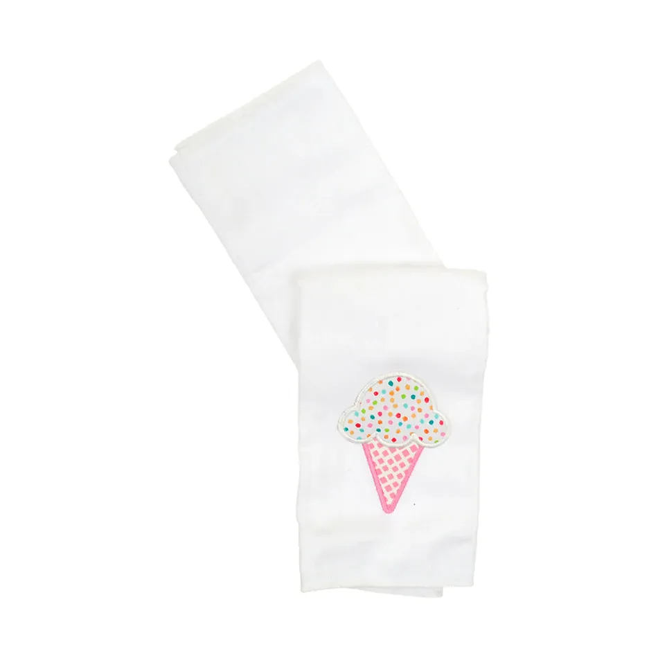 Ice Cream Applique Burp Cloth