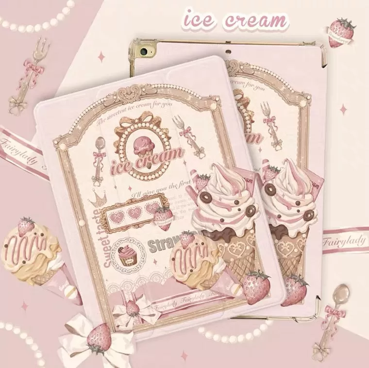 ice cream Girly iPad case bear original design