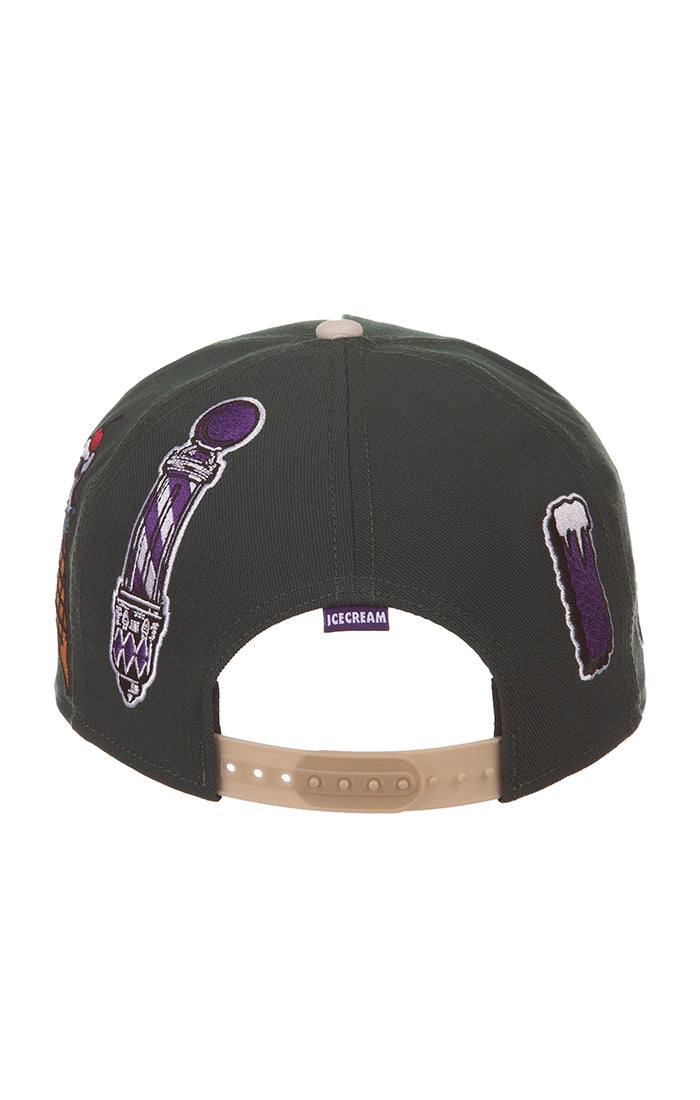 Ice Cream Over The Top Snapback (Dark Green)