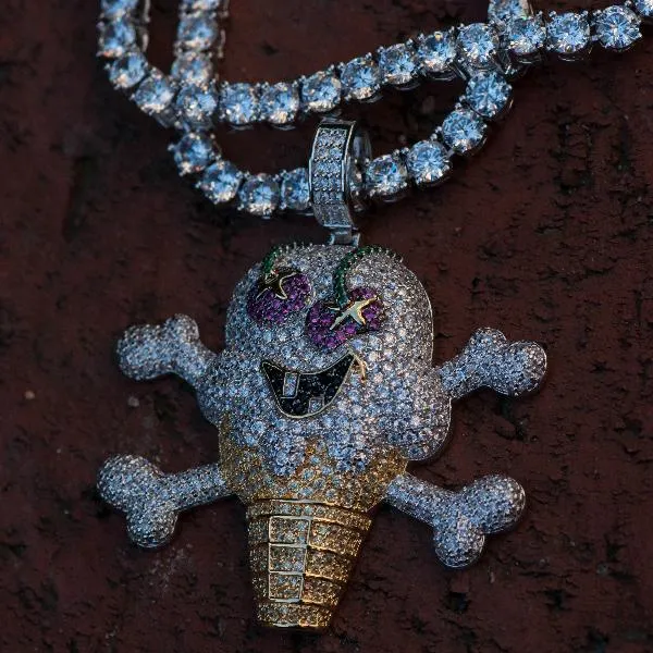 Ice Cream Skull & Bones Necklace