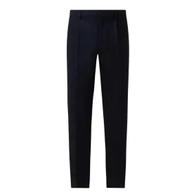 INCOTEX Mid-Rise Slim Fit Formal Trousers - Navy