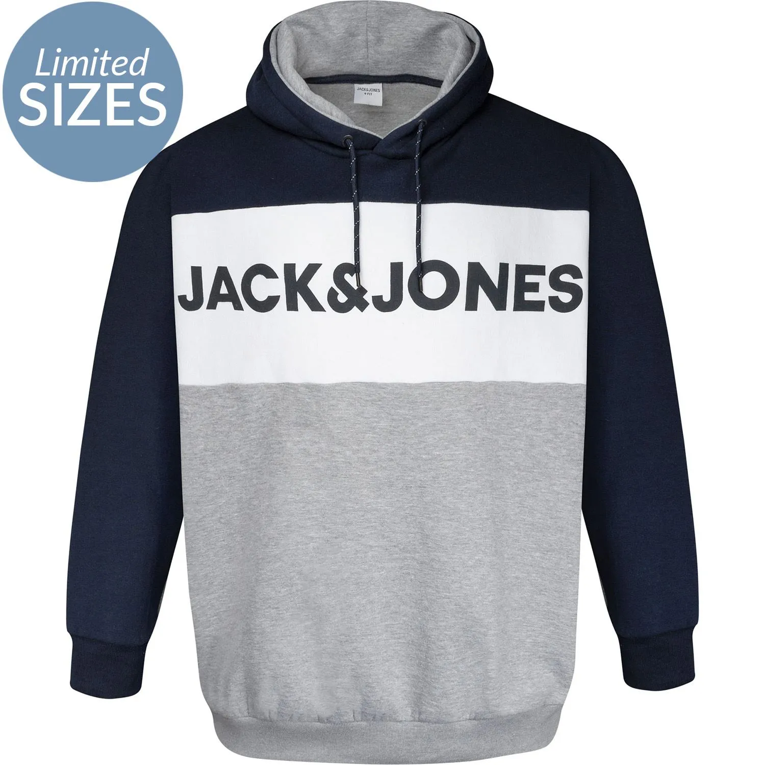 Jack & Jones Logo Cut And Sew Overhead Hoody - Navy