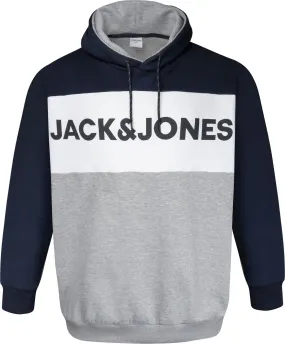 Jack & Jones Logo Cut And Sew Overhead Hoody - Navy