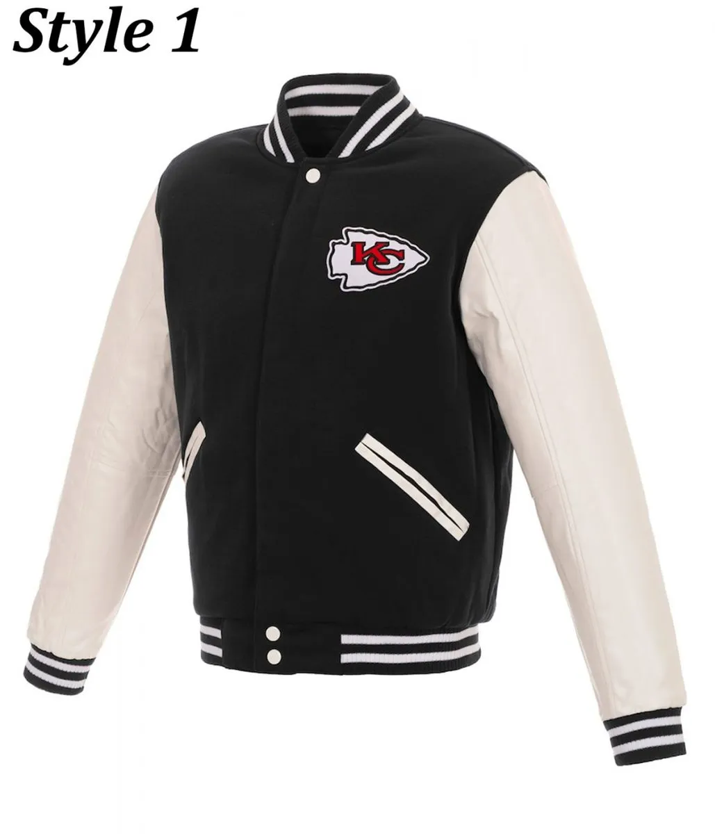 Kansas City Chiefs Two Tone Wool/Leather Letterman Jacket