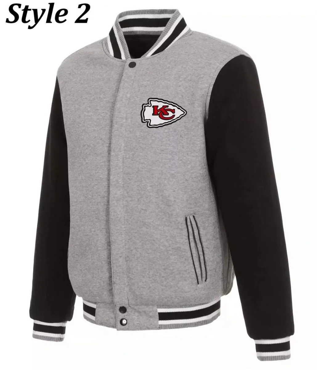 Kansas City Chiefs Two Tone Wool/Leather Letterman Jacket