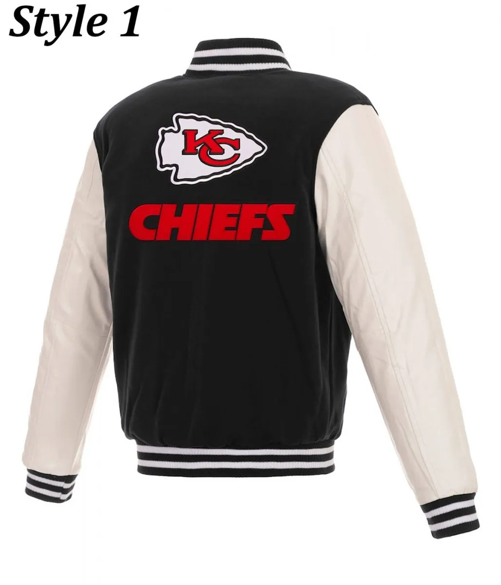 Kansas City Chiefs Two Tone Wool/Leather Letterman Jacket