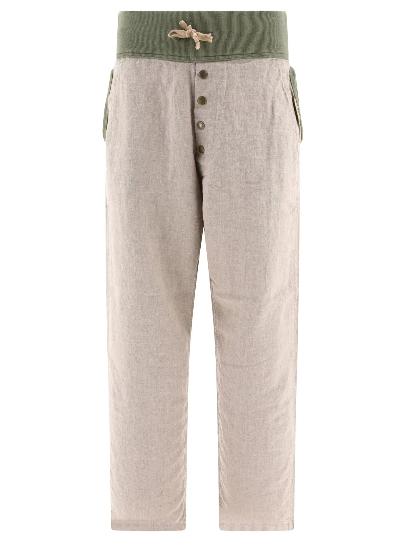 KAPITAL Two-Tone Linen Trousers - Regular Fit