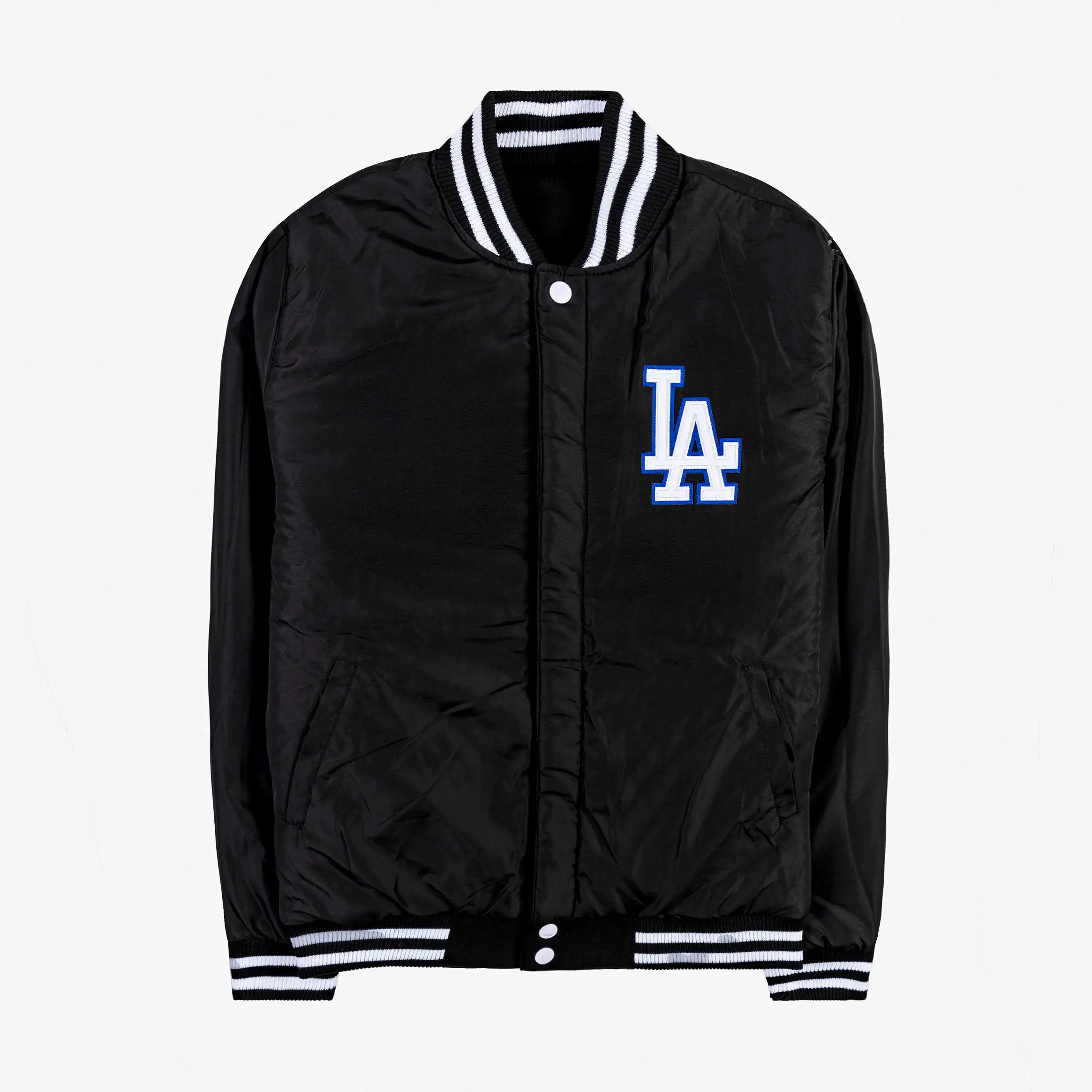 Los Angeles Dodgers Reversible Letterman Mens Jacket (Black/White)