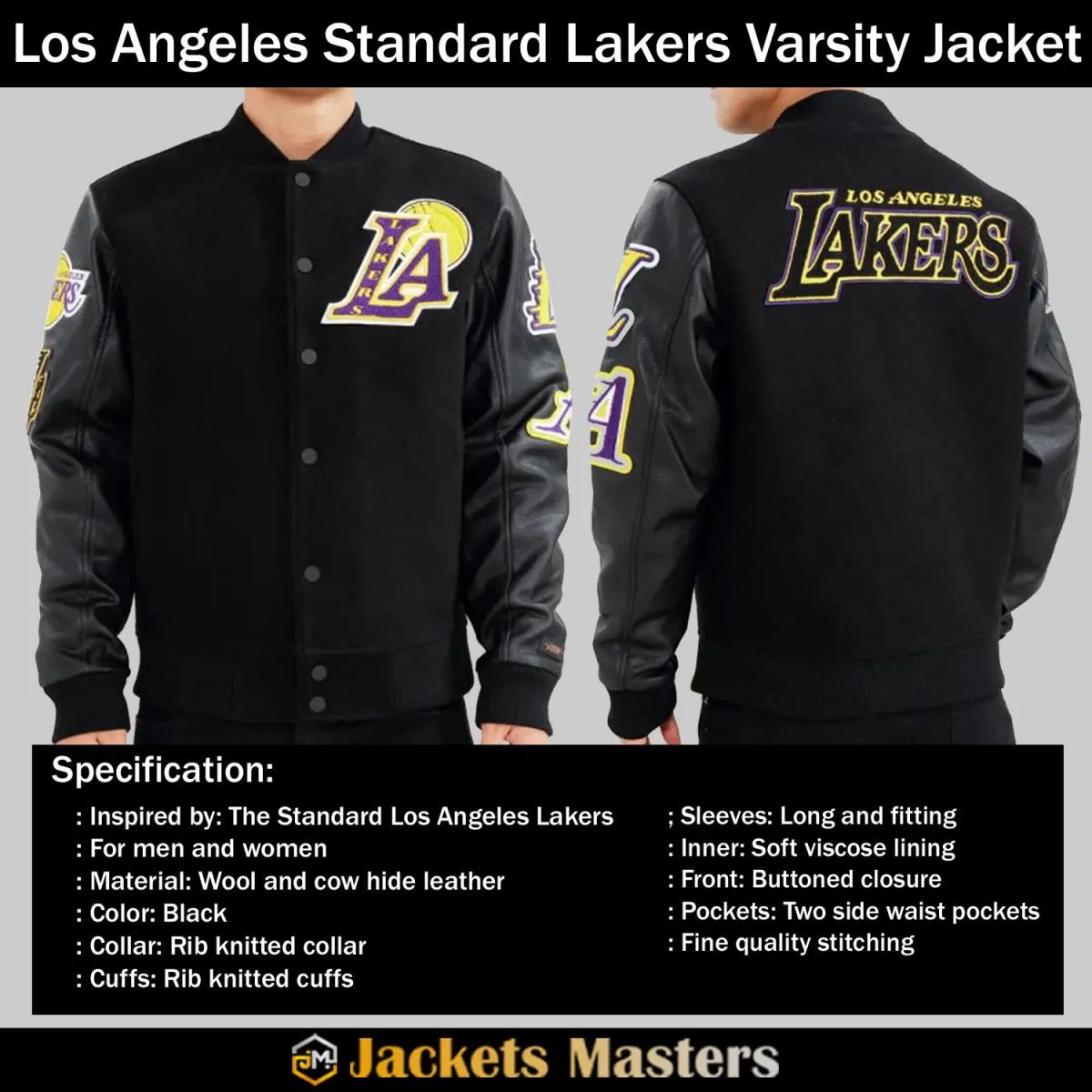 Los Angeles Standard Lakers Varsity Letterman Jacket