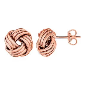 Love Knot Post Earrings in 14k Rose Gold-rx7537