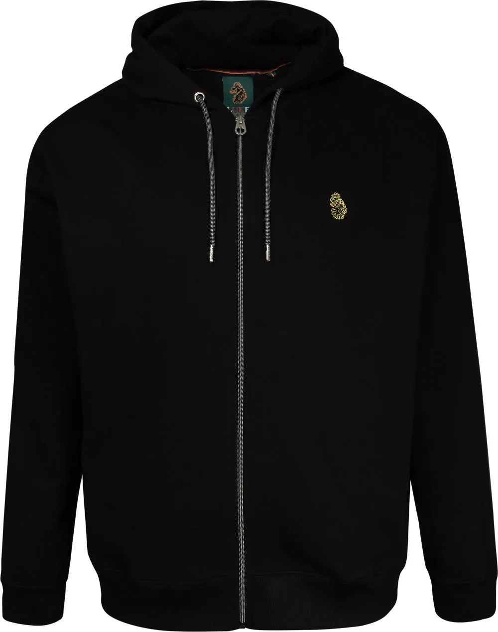 Luke 1977 Zip Through Embroidered Hoody - Black