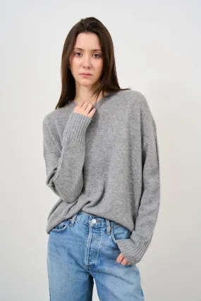 Maglione donna girocollo morbido grigio