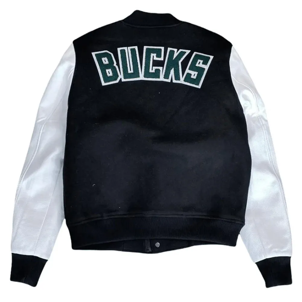 Milwaukee Bucks Black Letterman Jacket