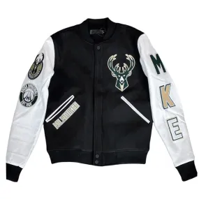 Milwaukee Bucks Black Letterman Jacket