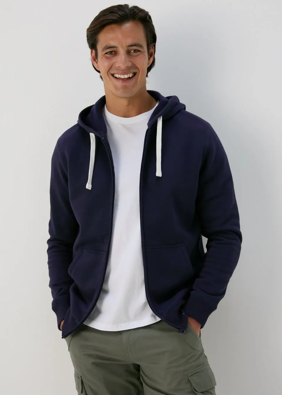 Navy Essential Zip Hoody